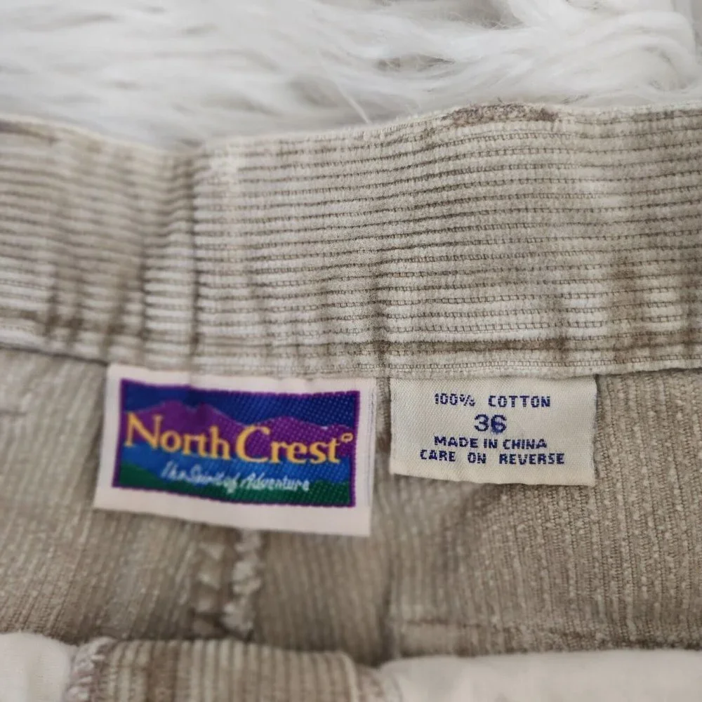 VTG NorthCrest Corduroy Carpenter Shorts‎ Size 36 Gray Made In USA Mom Hikers